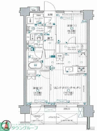 稲城市矢野口のマンションの間取り