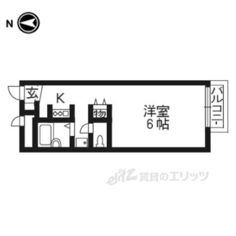 京都市伏見区石田大受町のアパートの間取り