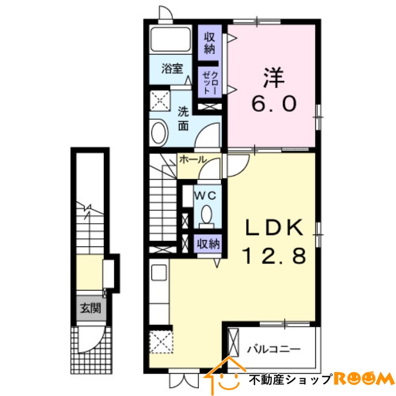 筑後市大字和泉のアパートの間取り