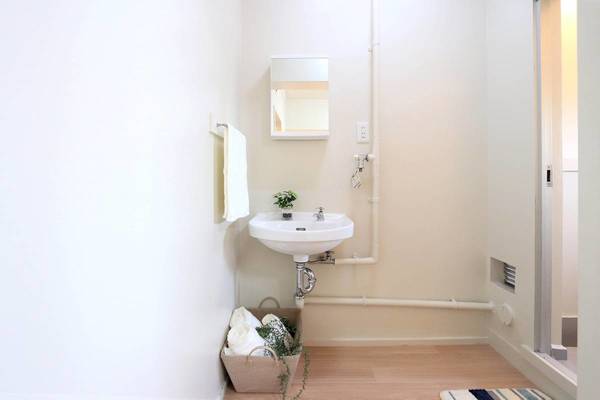 洗面設備　モデルルームの写真です