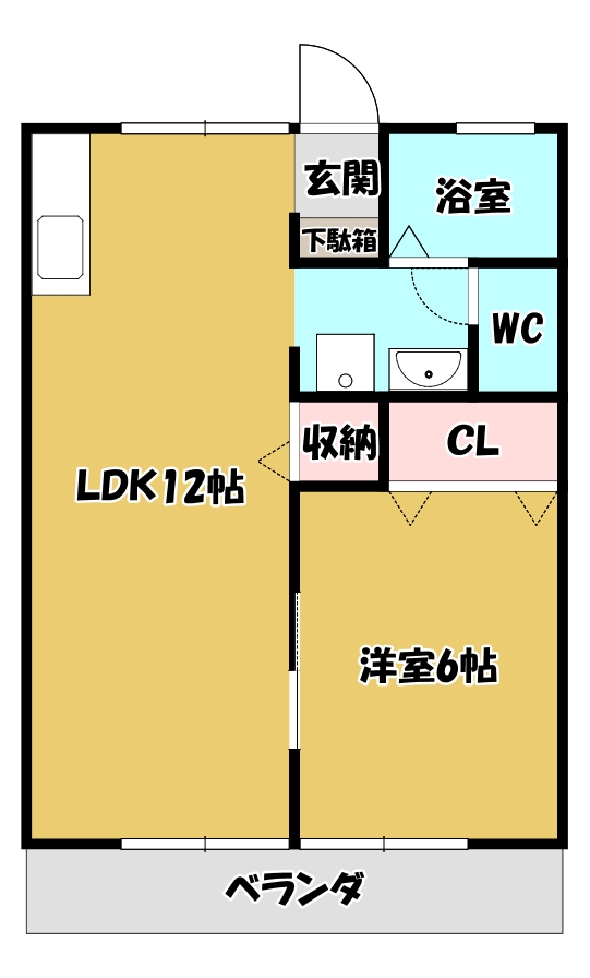 高崎市中居町のアパートの間取り