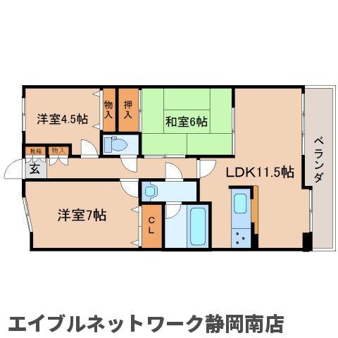 焼津市栄町のマンションの間取り