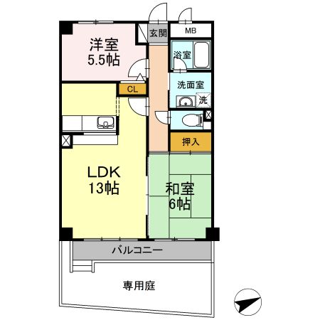 鈴鹿市若松北のマンションの間取り