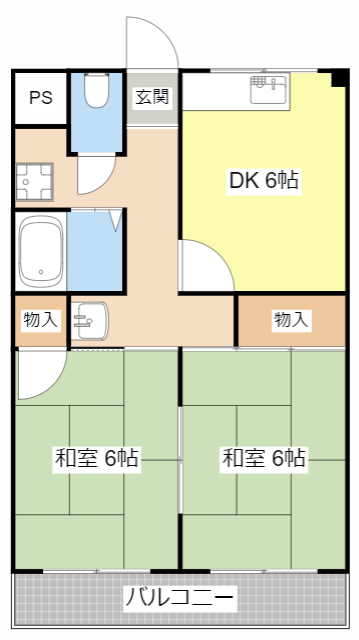 蒲生郡日野町松尾のアパートの間取り