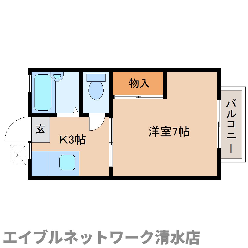 【静岡市清水区三保のアパートの間取り】