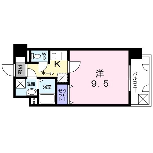 熊本市中央区新町のマンションの間取り