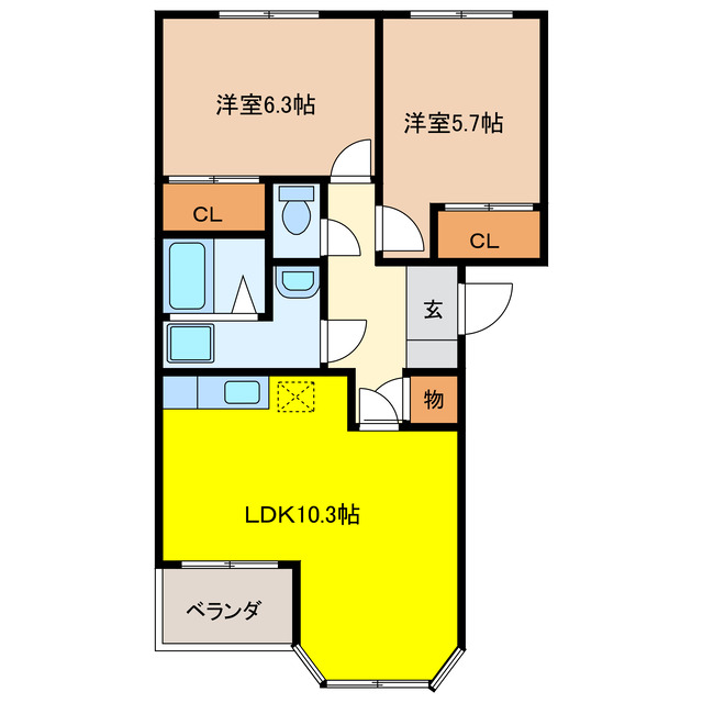 不破郡垂井町のアパートの間取り