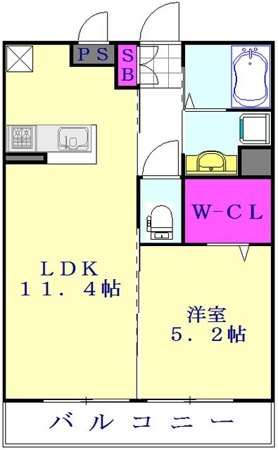 蕨市中央のアパートの間取り