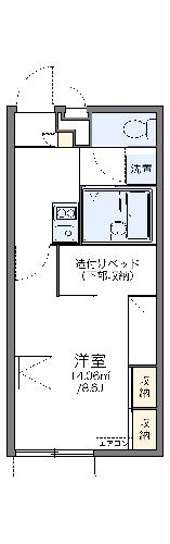 レオパレスあいのつちやま８－１の間取り