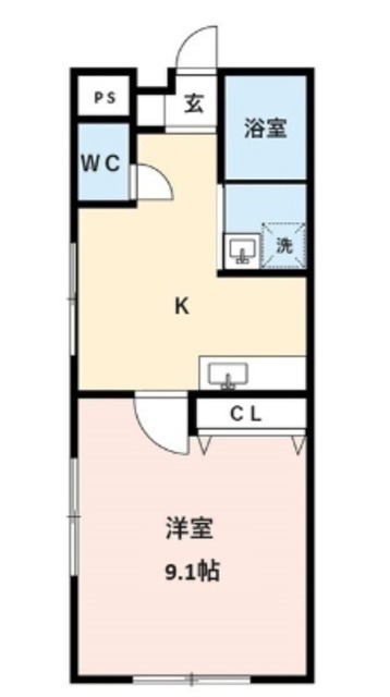 フラット東中通の間取り