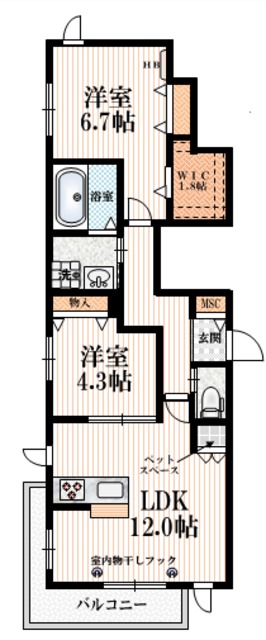 松戸市西馬橋幸町のマンションの間取り