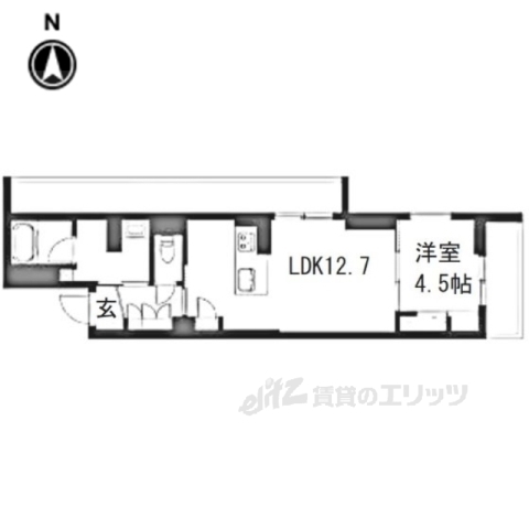 京都市下京区西側町のマンションの間取り