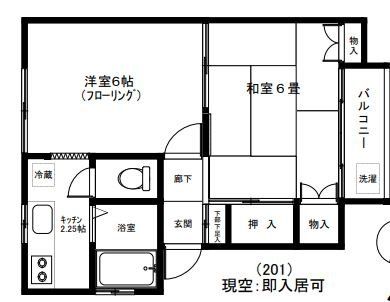 鶴ヶ島市脚折町のアパートの間取り