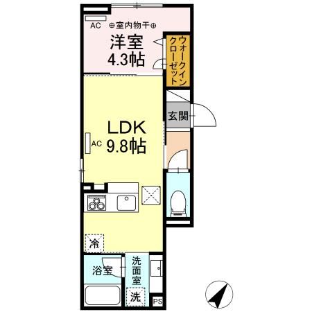 【町田市中町のアパートの間取り】