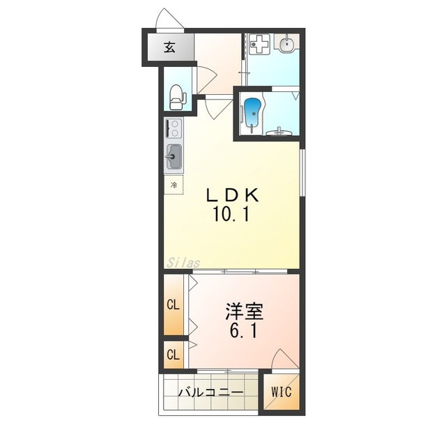 堺市堺区北旅籠町東のアパートの間取り