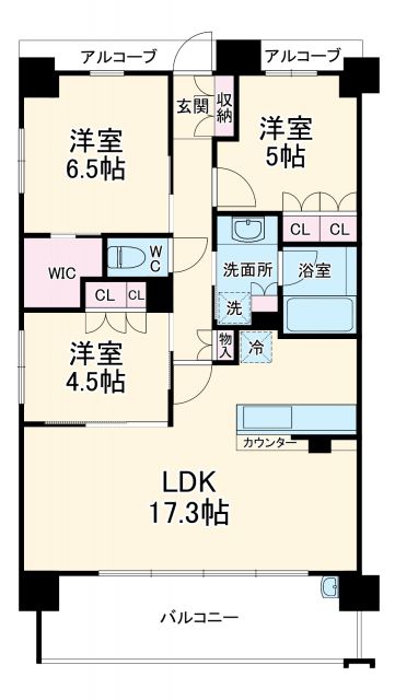 名古屋市北区柳原のマンションの間取り