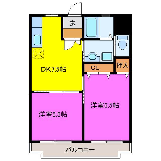 磐田市立野のマンションの間取り