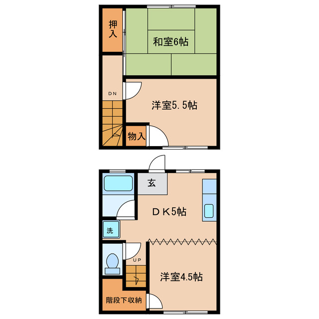 岩国市車町のアパートの間取り