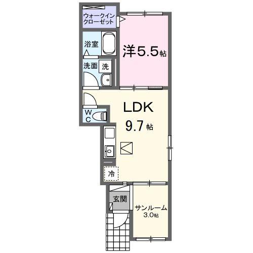 四條畷市中野本町のアパートの間取り