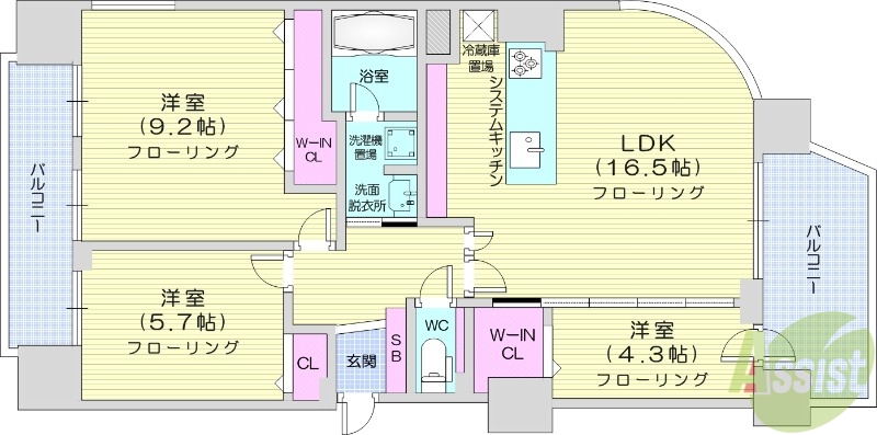 グランファーレ伏見グランシャリオの間取り