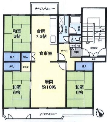 吹上団地　12号棟12号棟の間取り