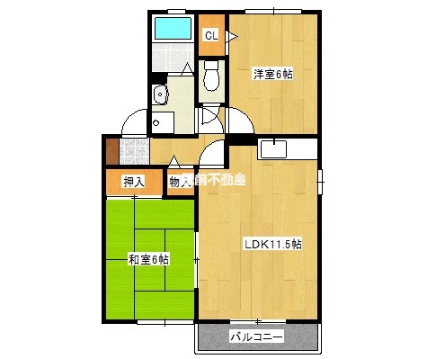 みやま市瀬高町下庄のアパートの間取り