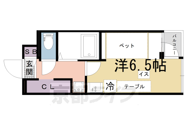 京都市北区衣笠東御所ノ内町のマンションの間取り