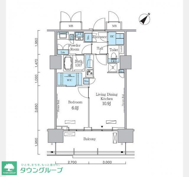 【中央区晴海のマンションの間取り】