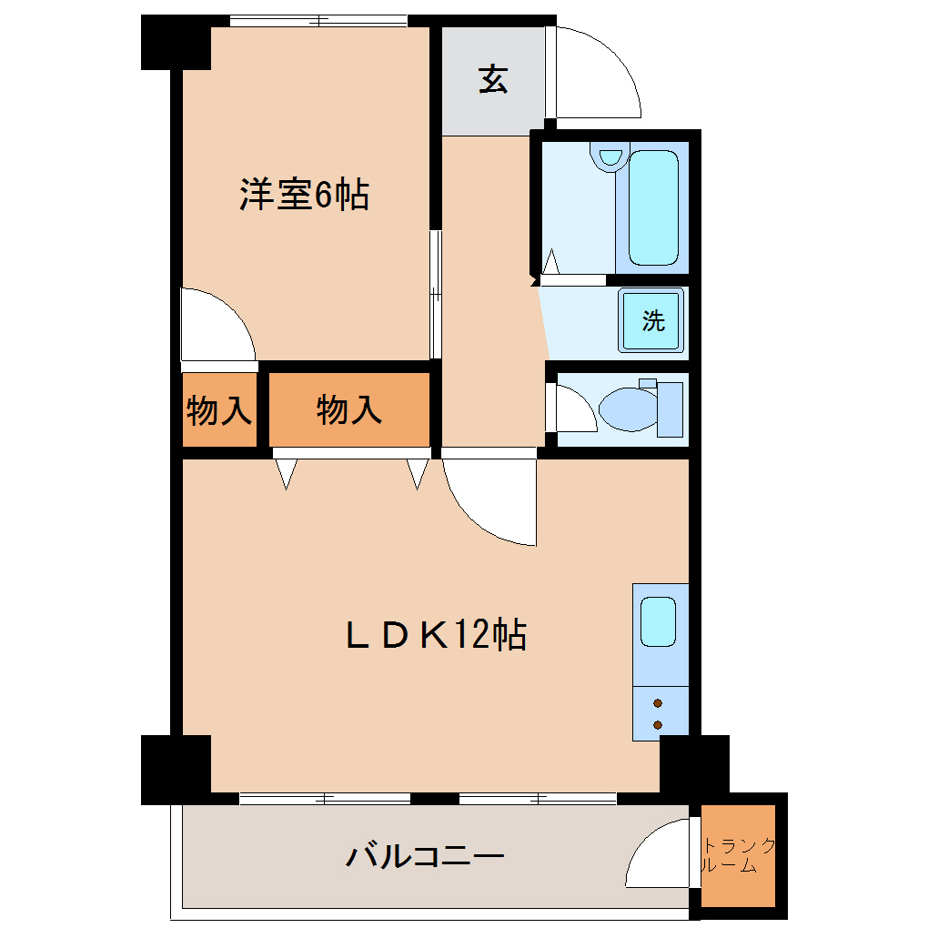 仙台市若林区遠見塚東のマンションの間取り