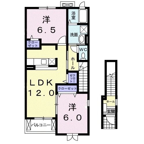 柴田郡柴田町大字上名生のアパートの間取り