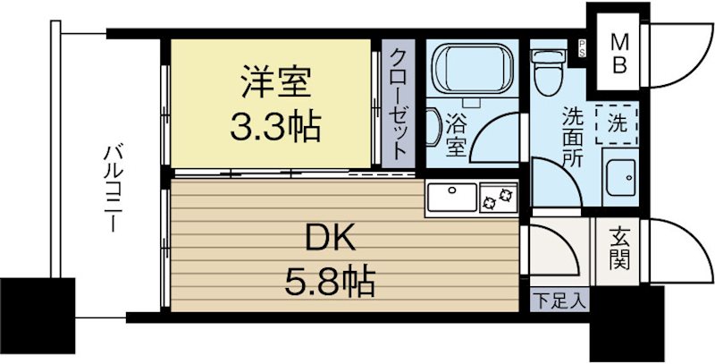 福岡市博多区神屋町のマンションの間取り