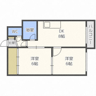 札幌市西区発寒五条のマンションの間取り