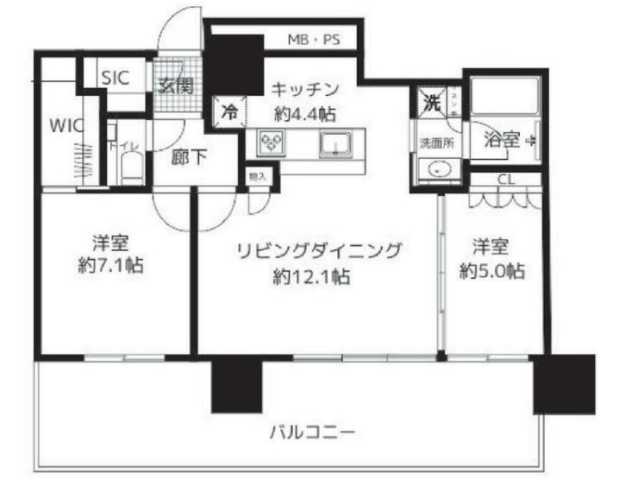 中野区中野のマンションの間取り