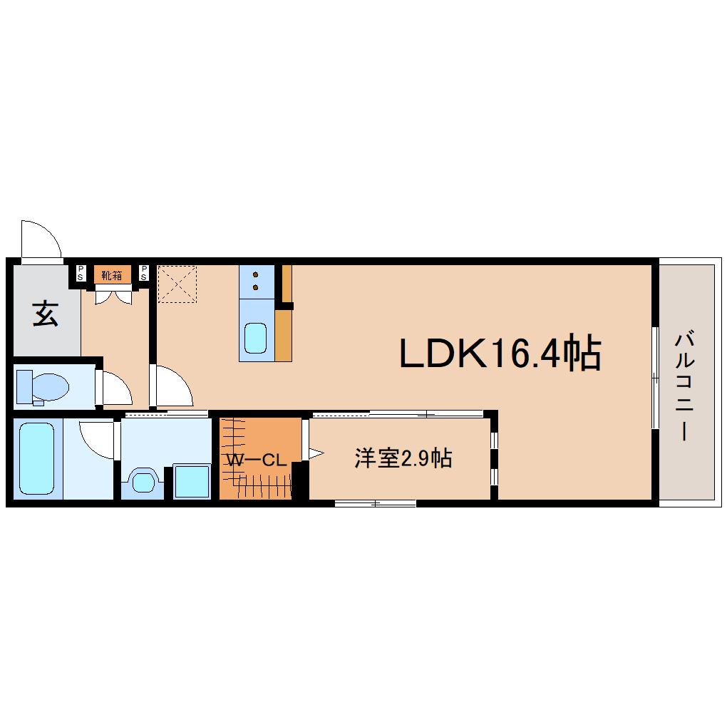 静岡市駿河区中原のマンションの間取り