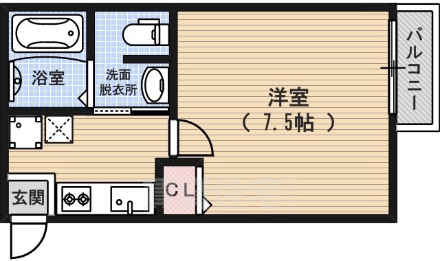 京都市下京区西新屋敷下之町のマンションの間取り