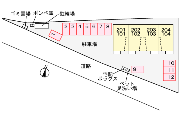 【サンリット双葉の駐車場】