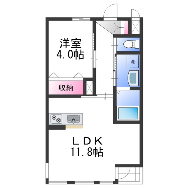 泉北郡忠岡町忠岡中のアパートの間取り