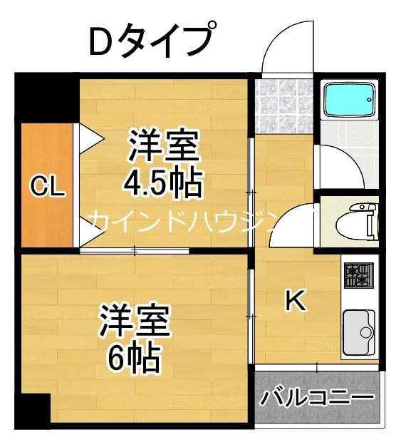 大阪市住之江区中加賀屋のマンションの間取り