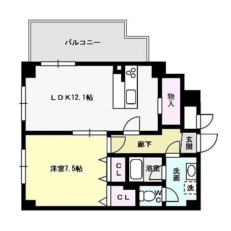 【福岡市西区内浜のマンションの間取り】