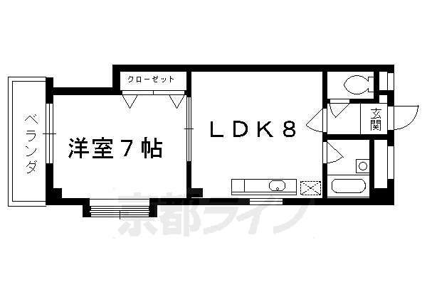 京都市南区西九条森本町のマンションの間取り