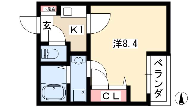 クレフラスト矢田Ｂ棟の間取り