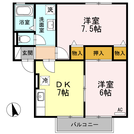 メゾンヴァントワァ　B棟の間取り