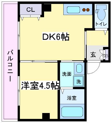 大阪市住吉区山之内のマンションの間取り