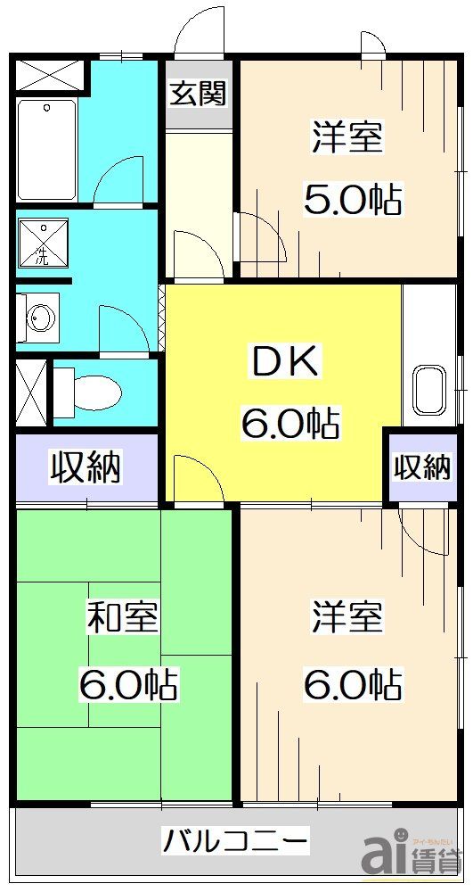 西東京市北町のマンションの間取り