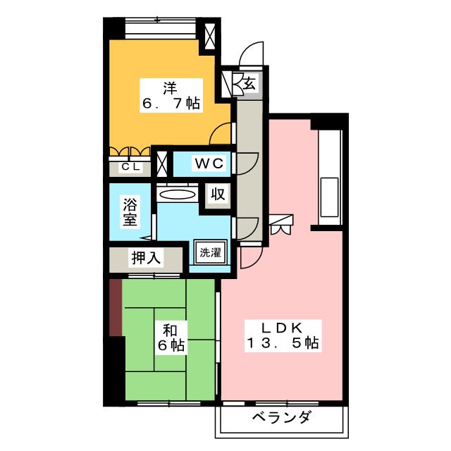 福岡市南区野間のマンションの間取り