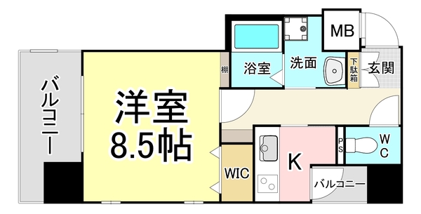 アースコートＹ，ｓシティ片野新町の間取り