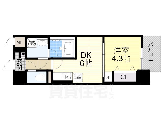 大阪市西成区松のマンションの間取り