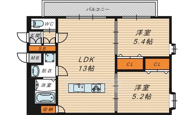 W.O.B京橋の間取り