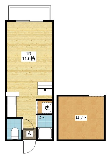 長崎市中新町のアパートの間取り