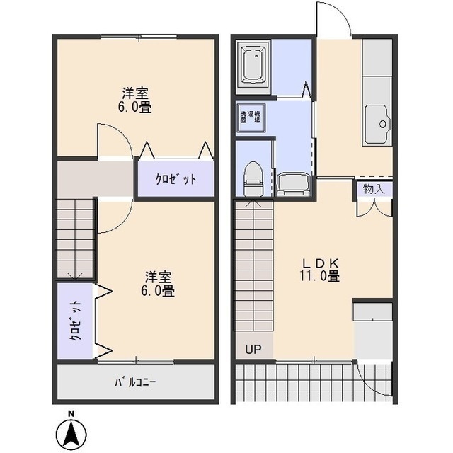 【メゾネティー前橋Ｂの間取り】